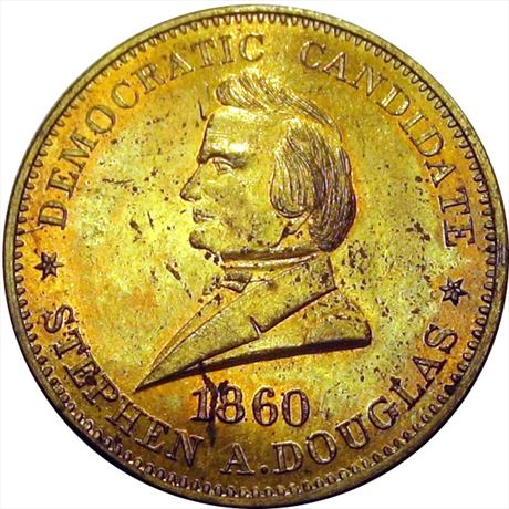 897  -  SD 1860-11    MS63 Stephen Douglas 1860 Political Campaign token