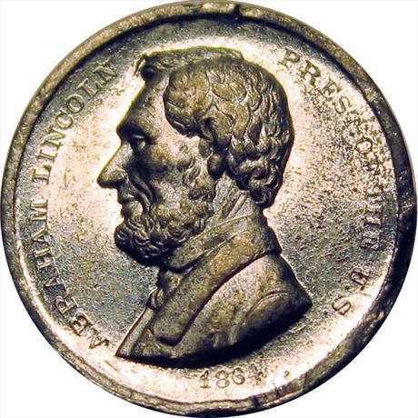 926  -  AL 1864-19    AU Abraham Lincoln 1864 Political Campaign token