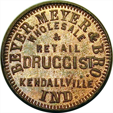 200  -  IN500A-1a  R9 NGC MS65 Kendallville Indiana Civil War token