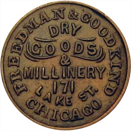 160  -  IL150 V-2a  R3  EF Chicago Illinois Civil War token