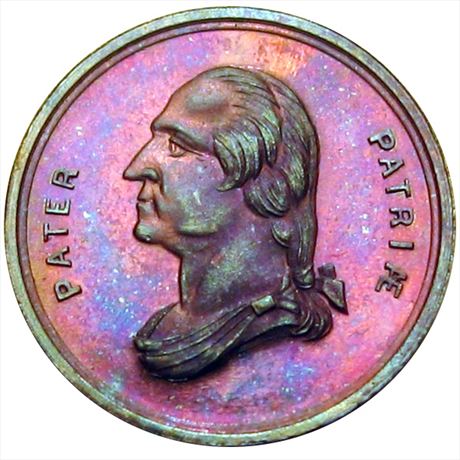 50  -  113/114A a  R8  MS64 George Washington Patriotic Civil War token