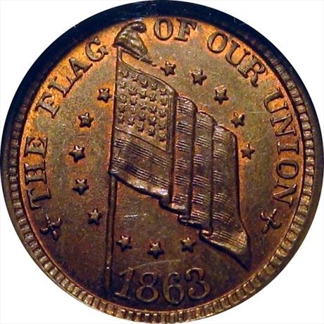 98  -  207/409 a  R1 NGC MS66  Patriotic Civil War token