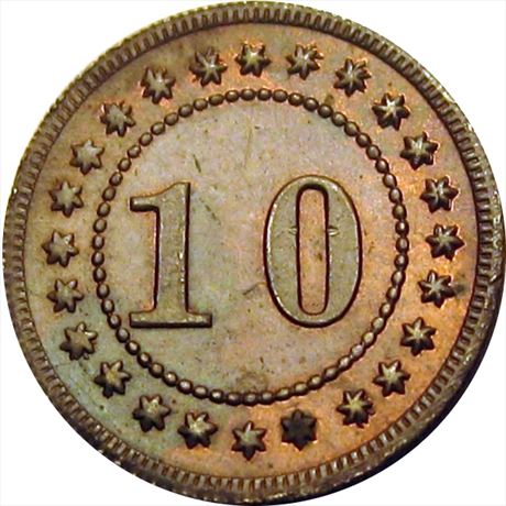 391  -  OH165 R-18a  R9  MS63 Cincinnati Ohio Civil War token