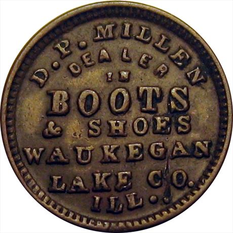 180  -  IL890C-1a  R9  VF Waukegan Illinois Civil War token