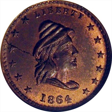 24  -   47/332 a  R1 NGC MS64  Patriotic Civil War token