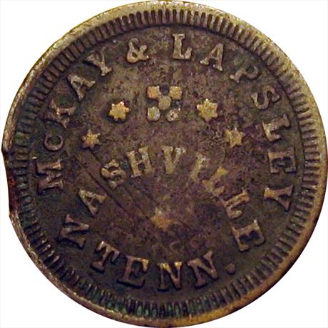 474  -  TN690D-6b  R9  FINE Nashville Tennessee Civil War token