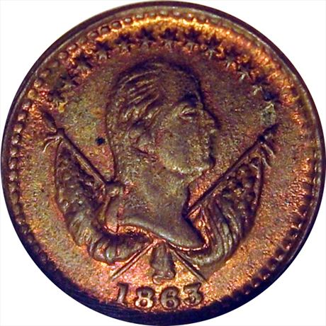 53  -  118/418 a  R2 NGC MS64 George Washington Patriotic Civil War token