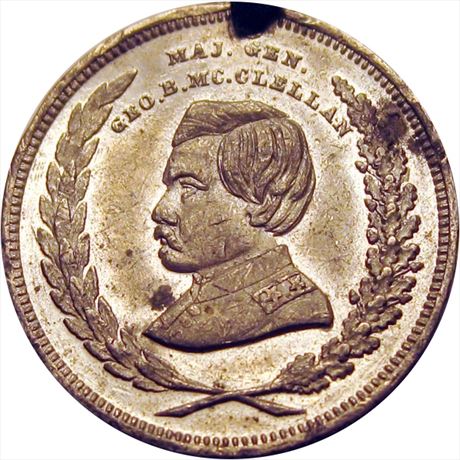 931  -  GMcC 1864-14    EF+ George McClellan 1864 Political Campaign token