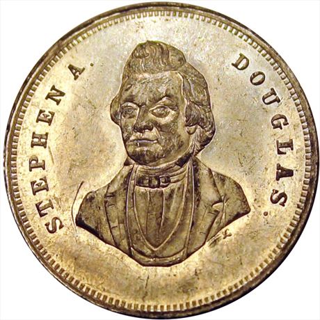 896  -  SD 1860-09    MS62 Stephen Douglas 1860 Political Campaign token
