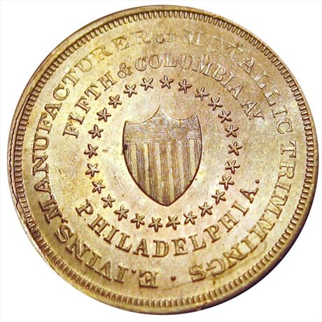 455  -  PA750Lc-1d  Unlisted  MS63 Philadelphia Pennsylvania Civil War token