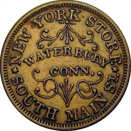 152  -  CT560A-2a  R4  EF+ Waterbury Connecticut Civil War token