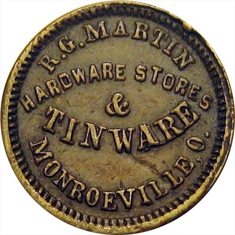 425  -  OH560A-7b  Unlisted  EF Moroeville Ohio Civil War token