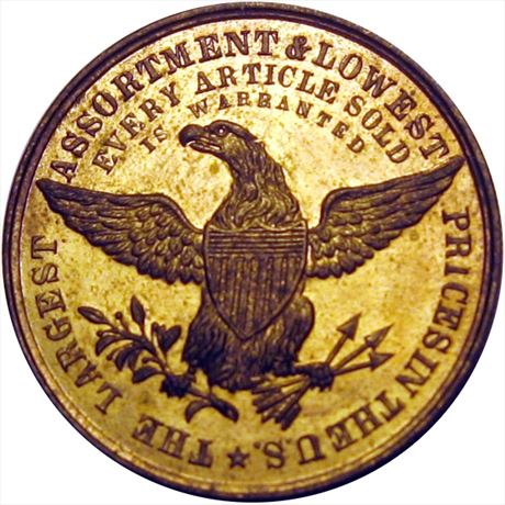 832  -  MILLER PA 370A    MS63 Philadelphia Pennsylvania Merchant token