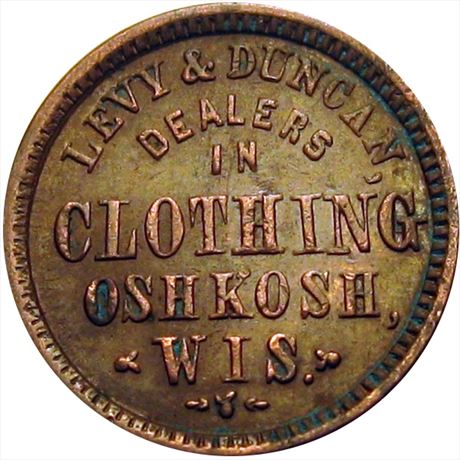 511  -  WI620I-2a  R9  EF Oshkosh Wisconsin Civil War token