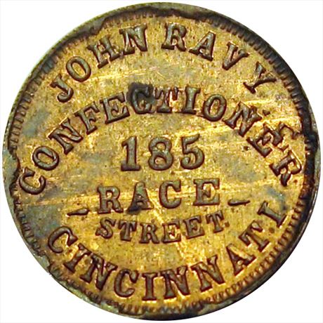 403  -  OH165ER-1a1  R9  MS62 Cincinnati Ohio Civil War token