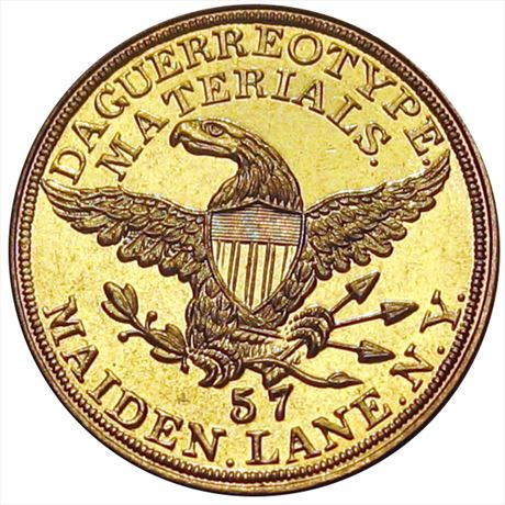 716  -  MILLER NY  803    MS65 Daguerreotype New York Merchant token