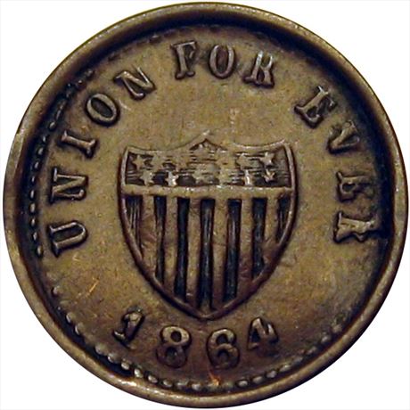 33  -   54/343A a  R6  VF  Patriotic Civil War token