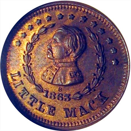 71  -  140/394 a  R1 NGC MS63  Patriotic Civil War token