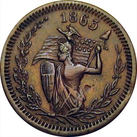 75  -  154/218 a  R5  EF Naked Amazon Patriotic Civil War token