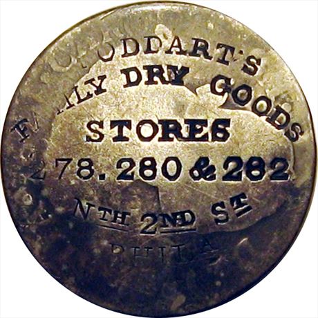 553  -  STODDART'S / FAMILY DRY GOODS / STORES PHILa on 1791 Two Real