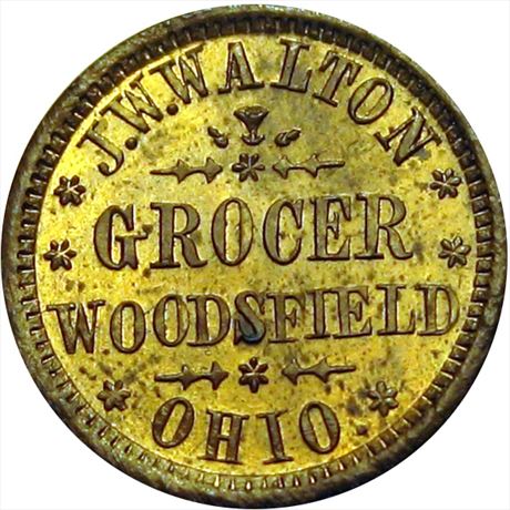 443  -  OH960A-1b  R7  MS62 Woodsfield Ohio Civil War token