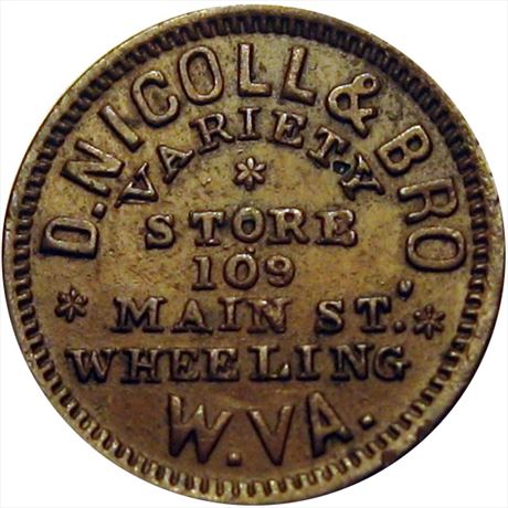 476  -  WV890E-1a  R7  AU Wheeling West Virginia Civil War token