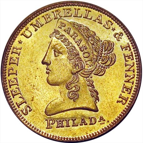 861  -  MILLER PA 476    MS64 Philadelphia Pennsylvania Merchant token