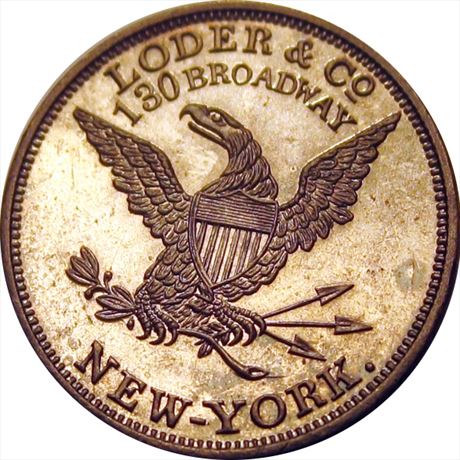 713  -  MILLER NY  476    MS63  New York Merchant token