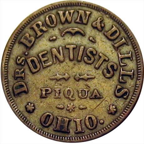 429  -  OH730A-5a  R4  FINE+ Dentist Piqua Ohio Civil War token
