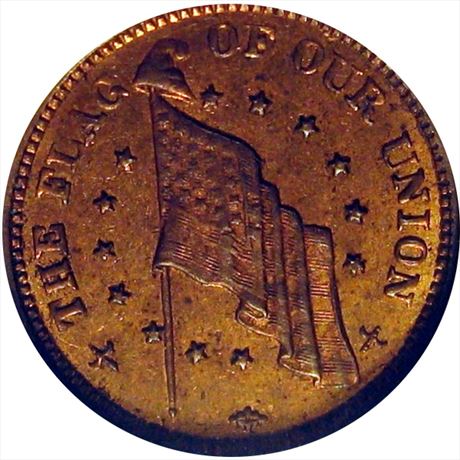 100  -  214/416 b  R4 NGC MS63  Patriotic Civil War token