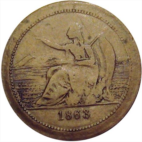 114  -  258/446L a  R5  VF+  Patriotic Civil War token