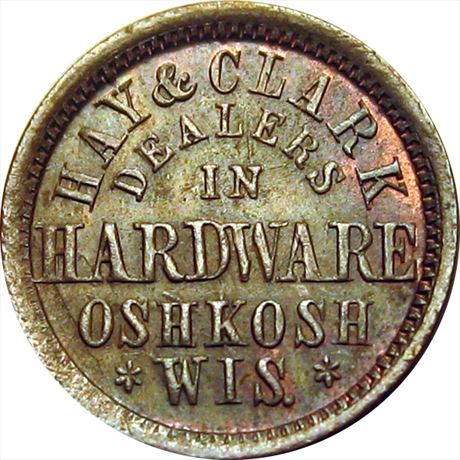 510  -  WI620F-1a  R5  MS63 Oshkosh Wisconsin Civil War token
