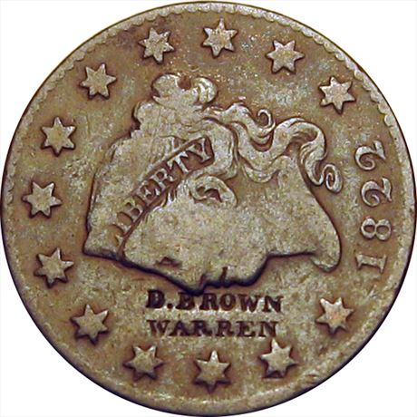 536  -  D. BROWN / WARREN on the obverse of an 1822 Large Cent