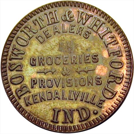 201  -  IN500B-1a  R8  UNC Kendallville Indiana Civil War token