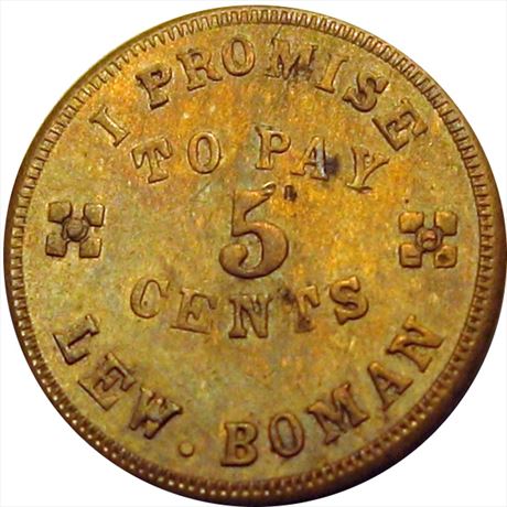392  -  OH165 R-24b  Unlisted  MS62 Cincinnati Ohio Civil War token