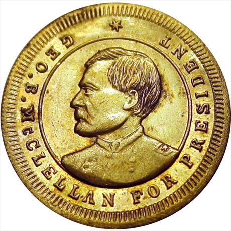 932  -  GMcC 1864-27    UNC George McClellan 1864 Political Campaign token