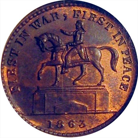 81  -  174/272 a  R1 NGC MS64  Patriotic Civil War token