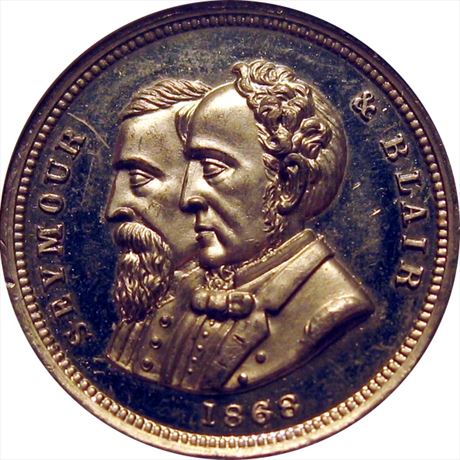 934  -  HS 1868-07   NGC MS63 Horatio Seymour 1868 Political Campaign token