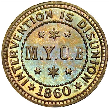 899  -  SD 1860-23  MS64 Silver Stephen Douglas 1860 Political Campaign token