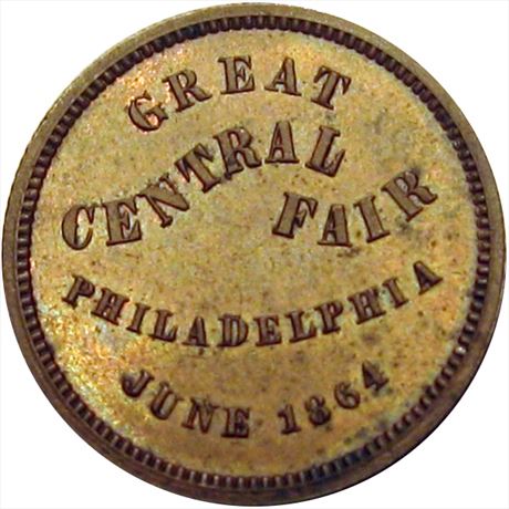 453  -  PA750L-1a  R1  AU+ Philadelphia Pennsylvania Civil War token
