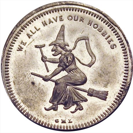 812  -  MILLER PA 277    MS62 Witch Broomstick Pennsylvania Merchant token