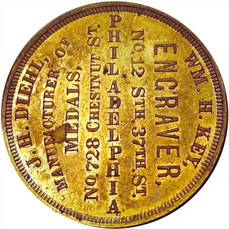 806  -  MILLER PA 264B    MS62 Die Sinker Pennsylvania Merchant token