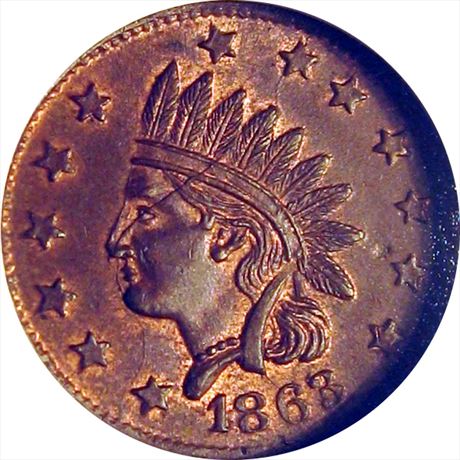 43  -   86/357 a  R2 NGC MS64  Patriotic Civil War token