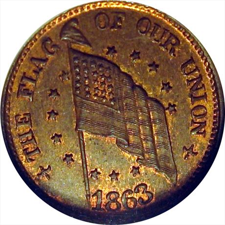 97  -  206/320 a  R1 NGC MS64  Patriotic Civil War token