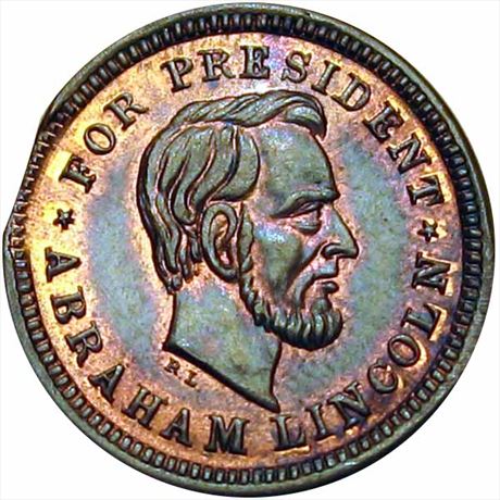 66  -  132/149 a  R5 NGC MS64 Abraham Lincoln Patriotic Civil War token