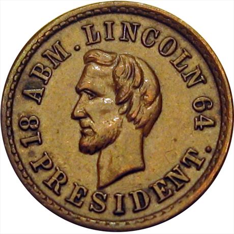 57  -  124/294 a  R7  AU Abraham Lincoln Patriotic Civil War token