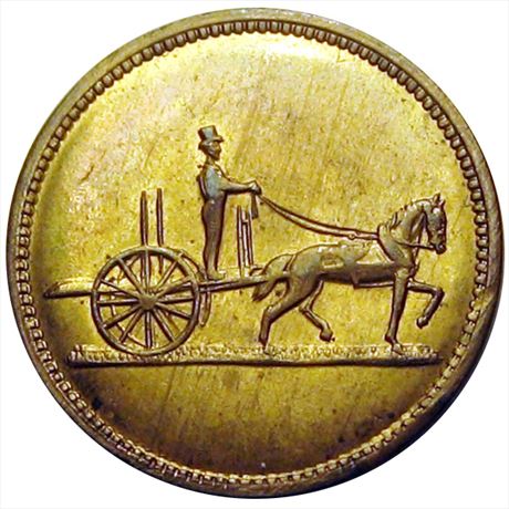 724  -  MILLER NY  935    MS63 Horse Cart New York Merchant token