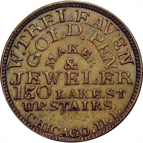 166  -  IL150BE-1a  R5  EF Chicago Illinois Civil War token