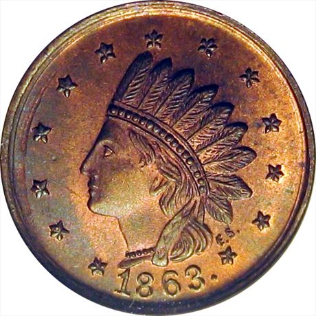36  -   61/355 a  R2 NGC MS64  Patriotic Civil War token