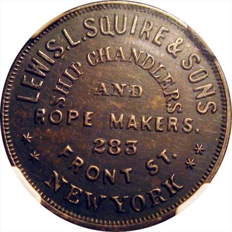 719  -  MILLER NY  832   NGC MS62 Silver New York Merchant token